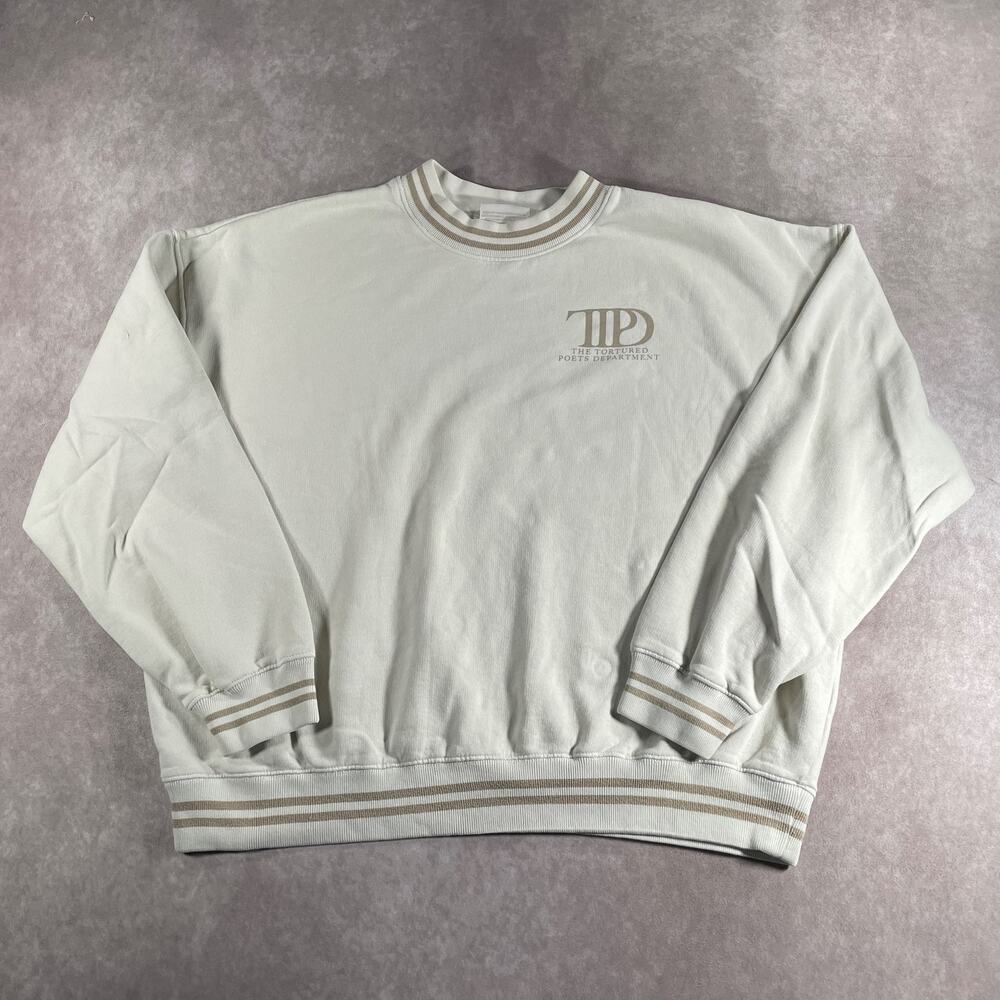 Taylor Swift TTPD Tortured Poets Crewneck Sweatshirt Women's Medium Boxy Baggy